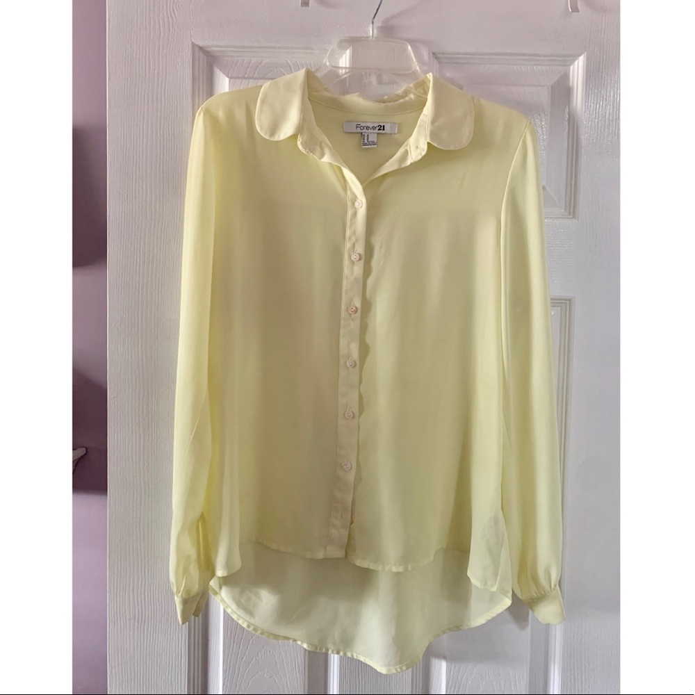 Forever 21 Sheer Button Down Top